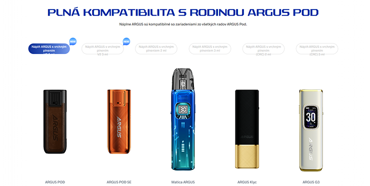 kompatibilné cartridge s celej rodiny Argus POD